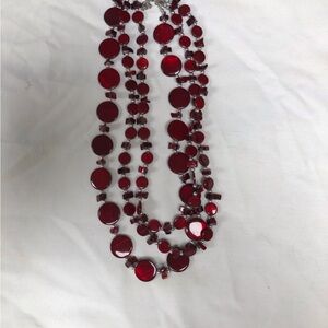 Vintage Red & Silver Necklace